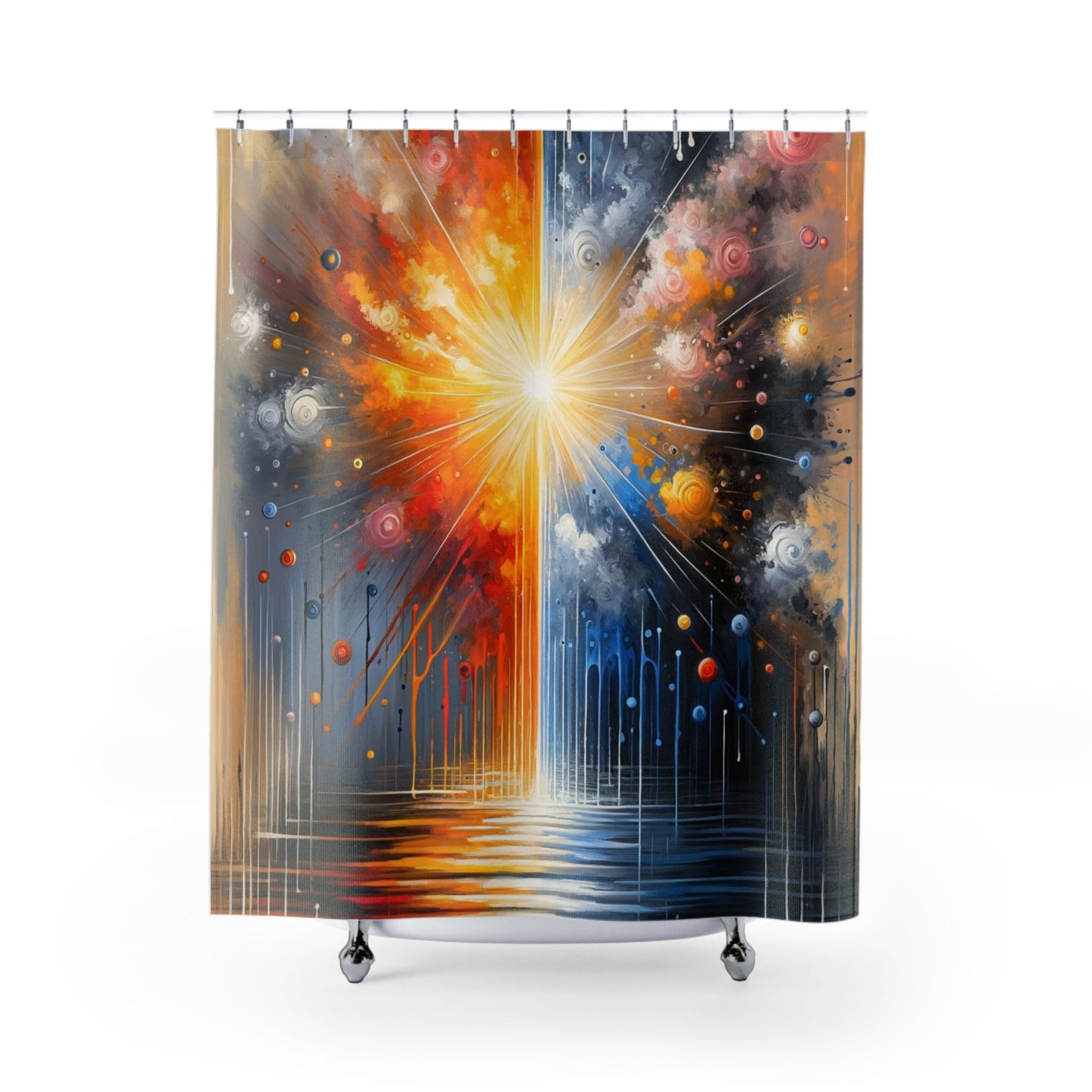 Luminous Abstract Tachism Shower Curtains - ATUH.ART
