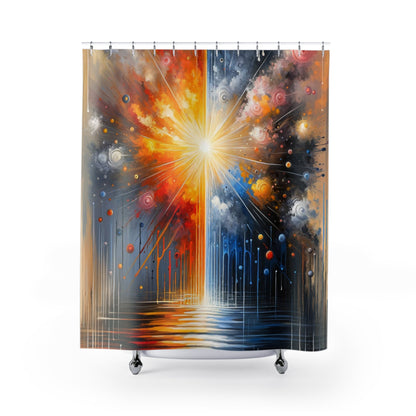 Luminous Abstract Tachism Shower Curtains - ATUH.ART