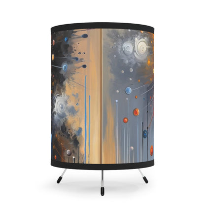 Luminous Abstract Tachism Tripod Lamp with High-Res Printed Shade, US\CA plug - ATUH.ART