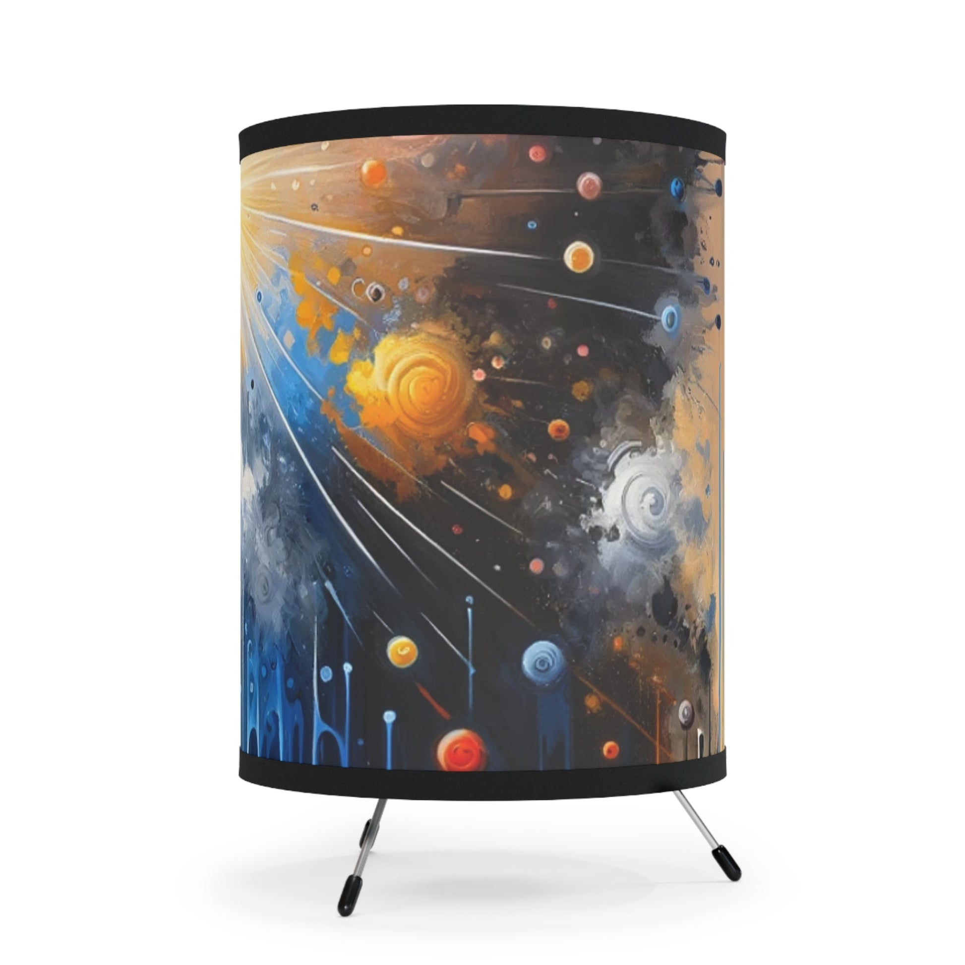 Luminous Abstract Tachism Tripod Lamp with High-Res Printed Shade, US\CA plug - ATUH.ART
