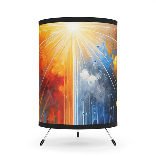 Luminous Abstract Tachism Tripod Lamp with High-Res Printed Shade, US\CA plug - ATUH.ART