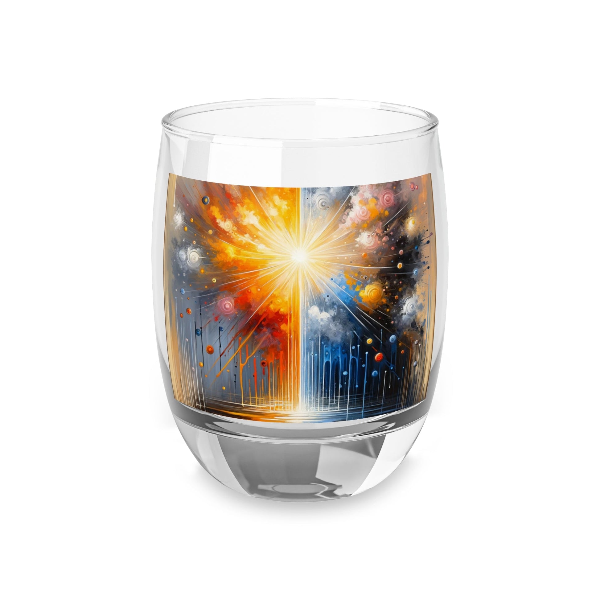 Luminous Abstract Tachism Whiskey Glass - ATUH.ART