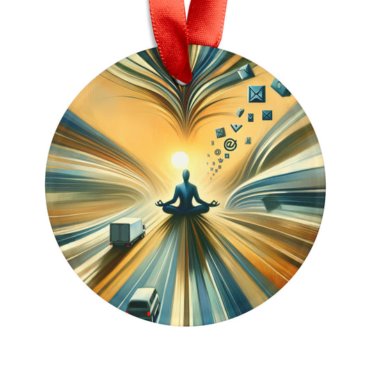 Meditative Commute Flow Acrylic Ornament with Ribbon - ATUH.ART