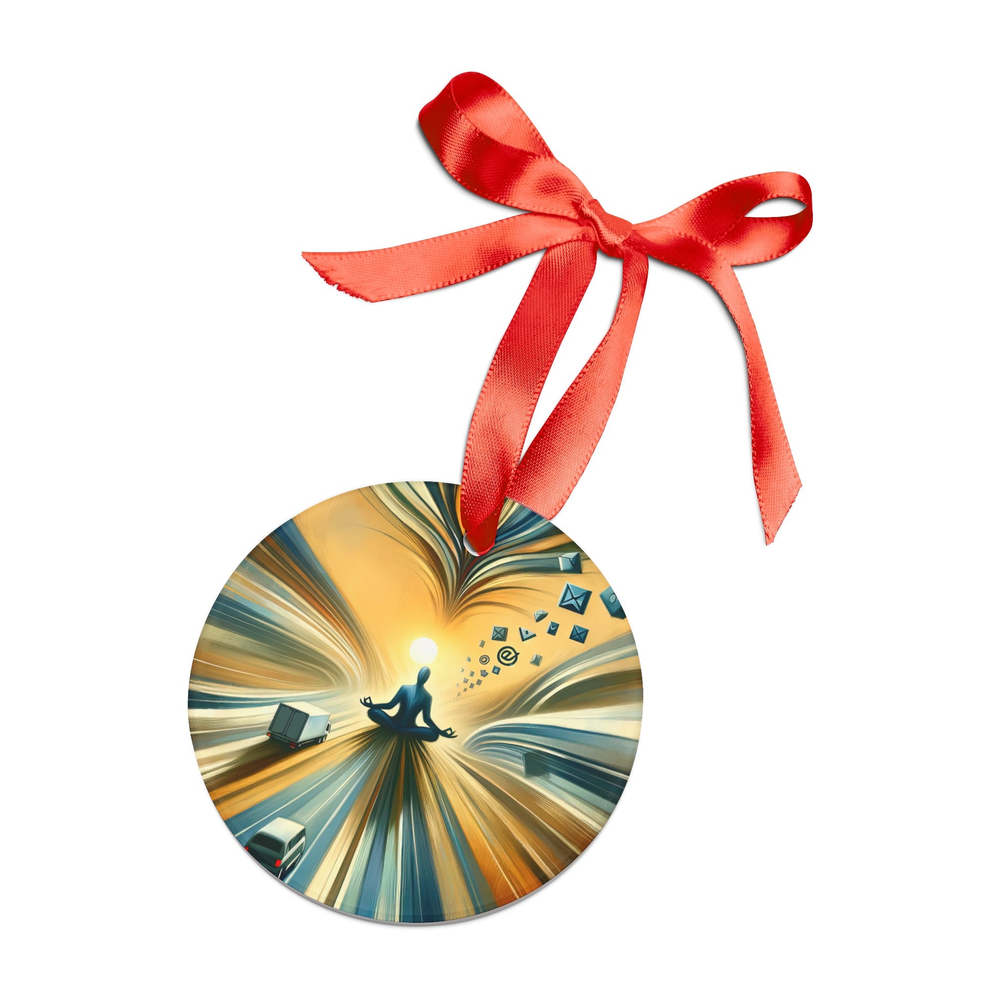Meditative Commute Flow Acrylic Ornament with Ribbon - ATUH.ART