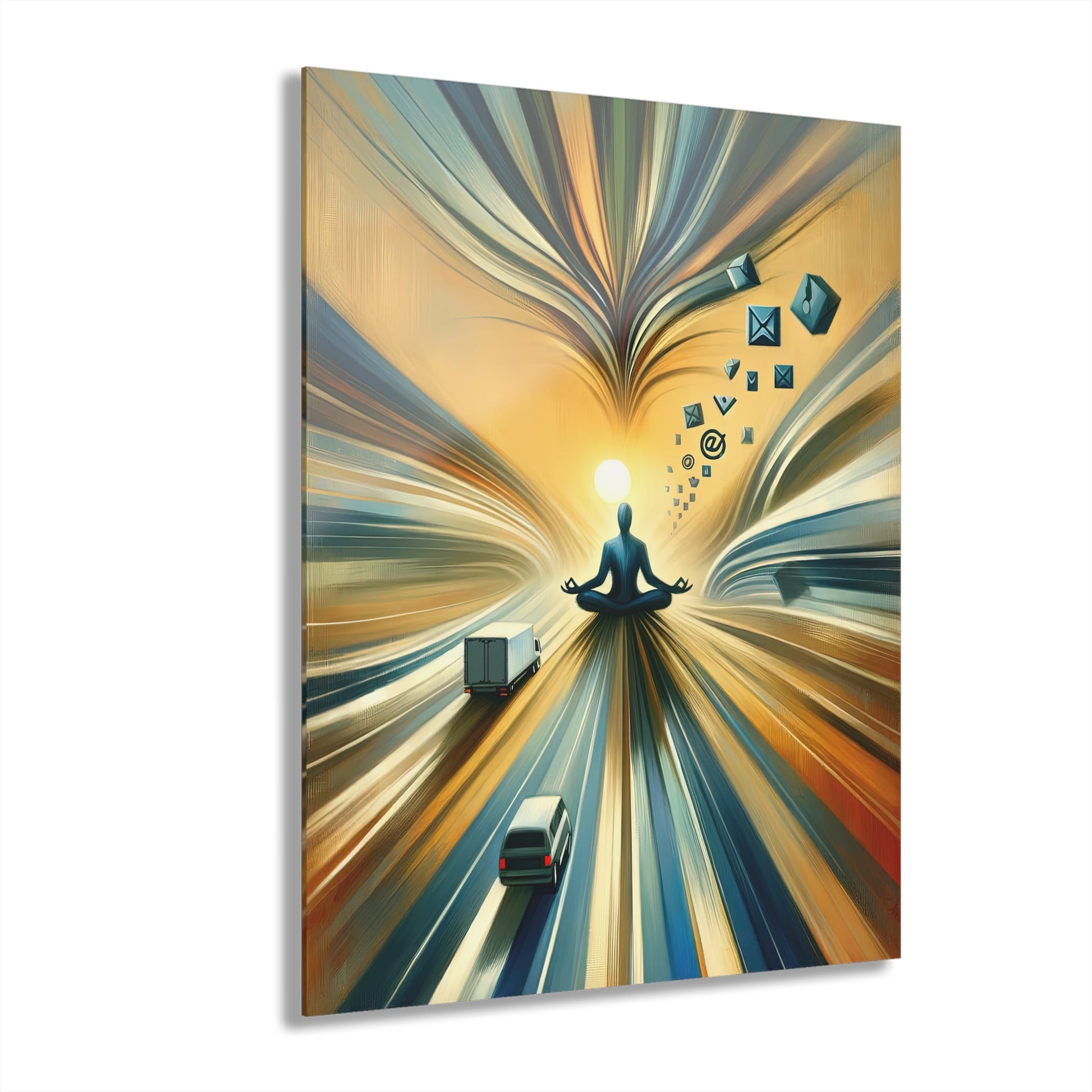 Meditative Commute Flow Acrylic Prints (French Cleat Hanging) - ATUH.ART