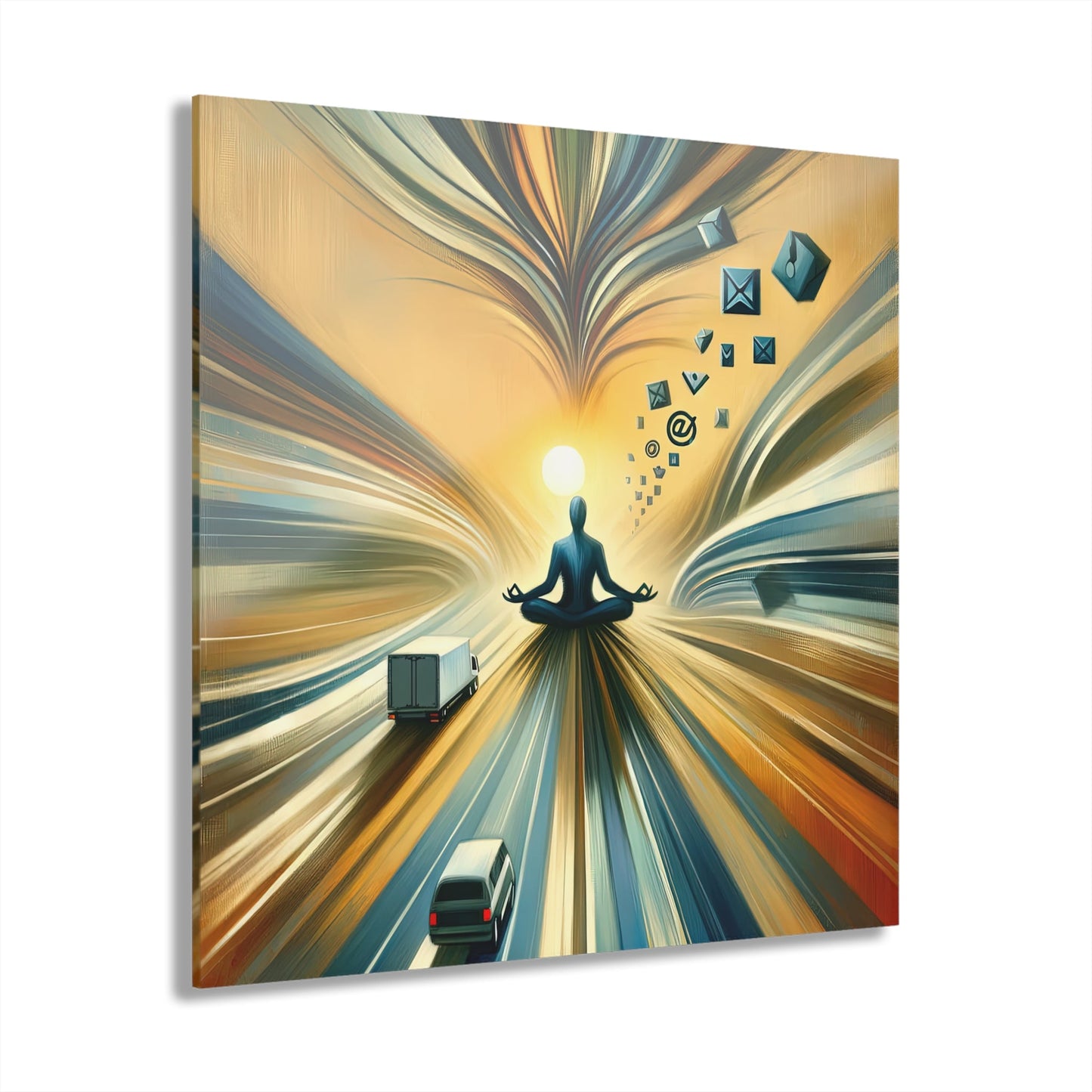 Meditative Commute Flow Acrylic Prints (French Cleat Hanging) - ATUH.ART