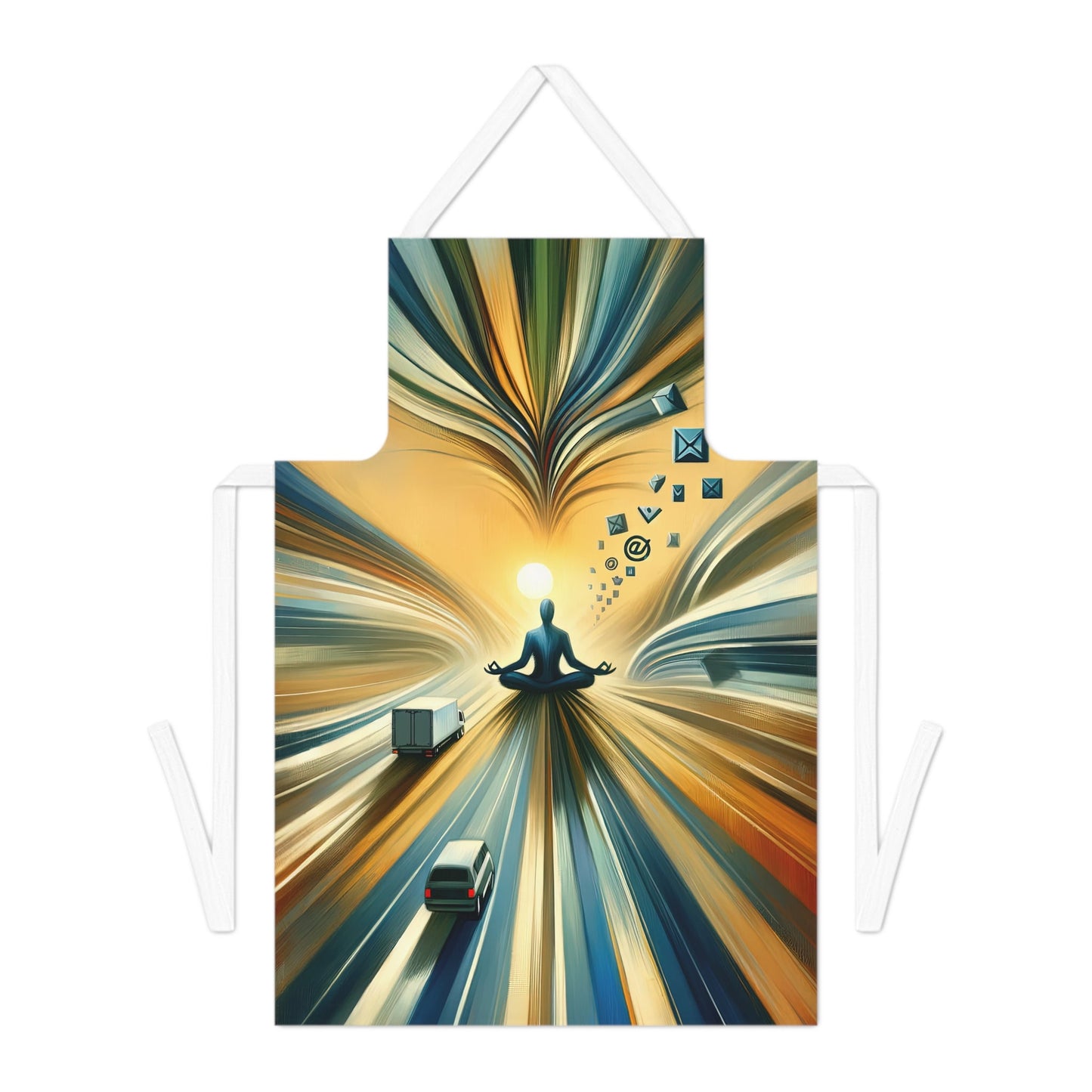 Meditative Commute Flow Adult Apron (AOP) - ATUH.ART