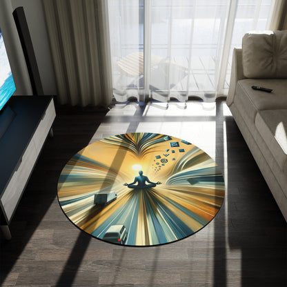 Meditative Commute Flow Round Rug - ATUH.ART