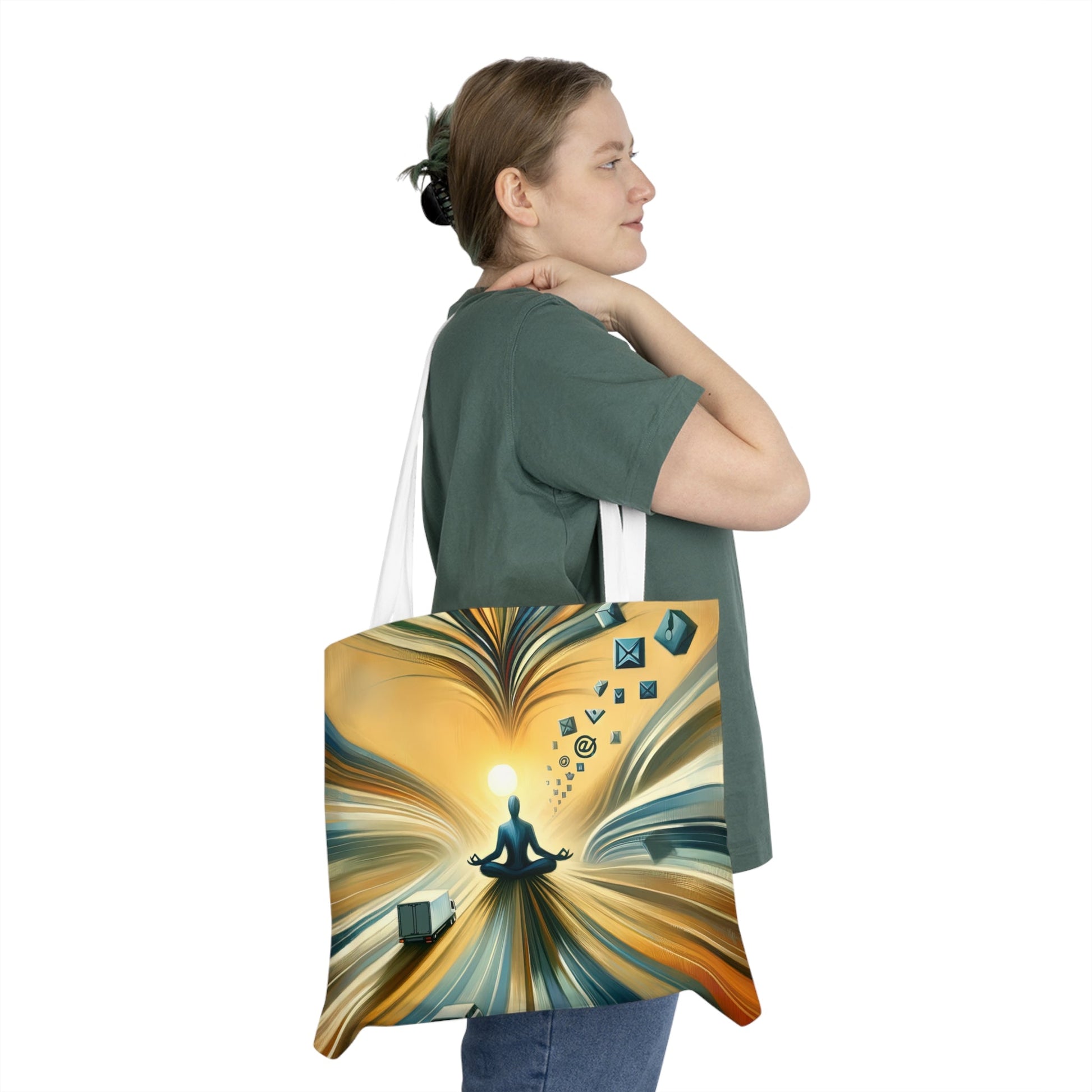 Meditative Commute Flow Shoulder Tote Bag (AOP) - ATUH.ART