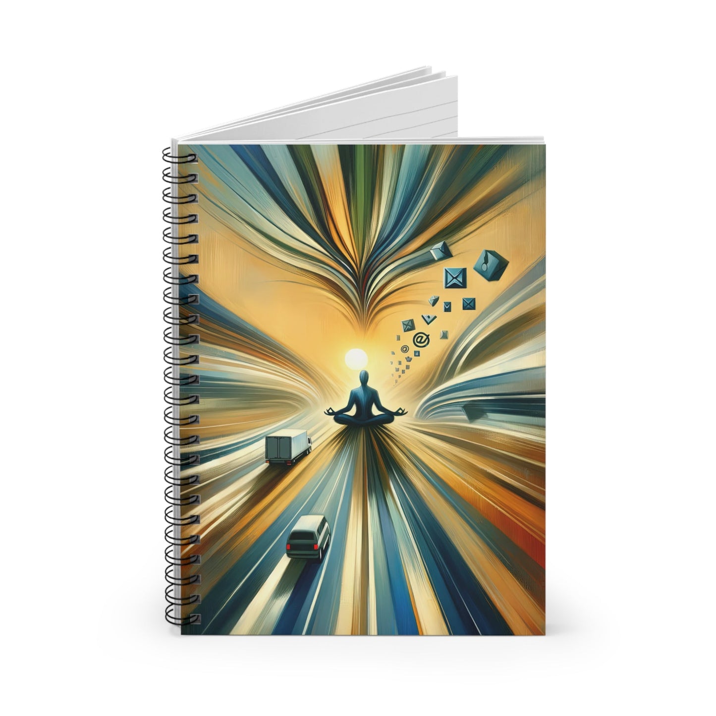 Meditative Commute Flow Spiral Notebook - Ruled Line - ATUH.ART