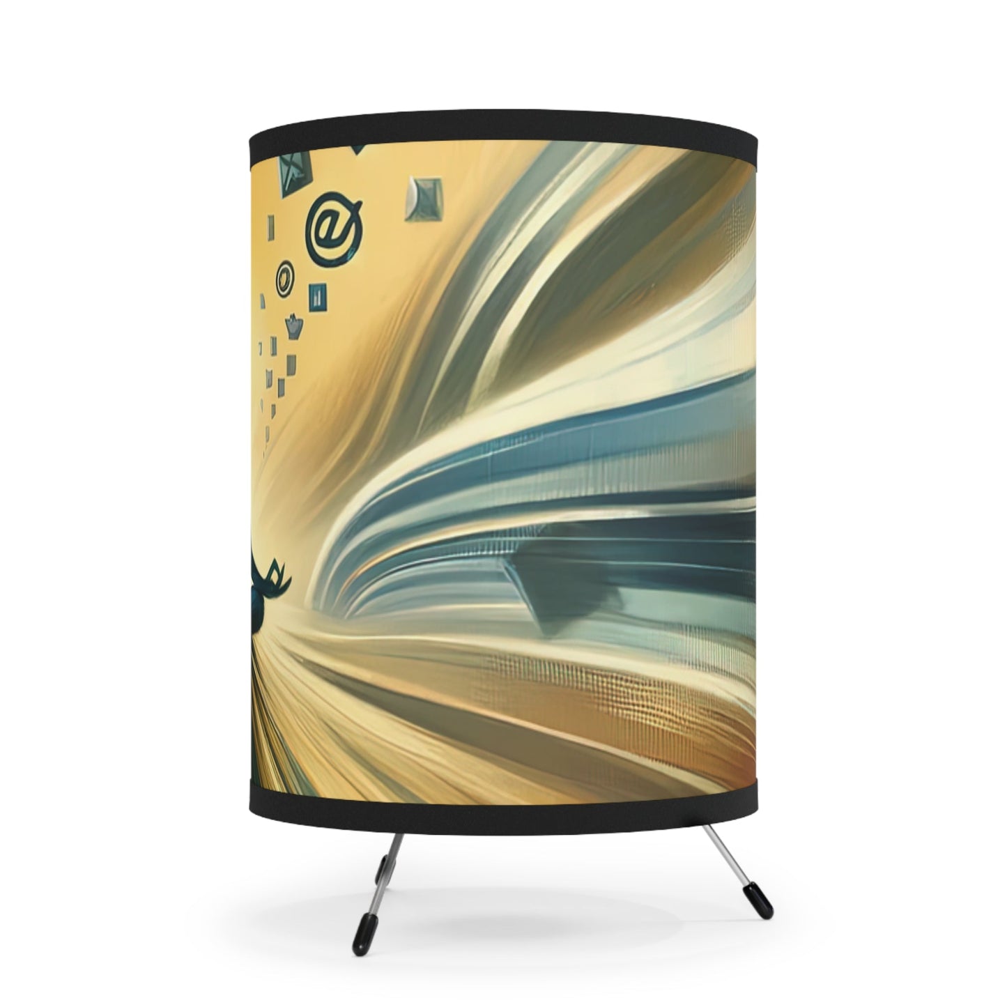 Meditative Commute Flow Tripod Lamp with High-Res Printed Shade, US\CA plug - ATUH.ART