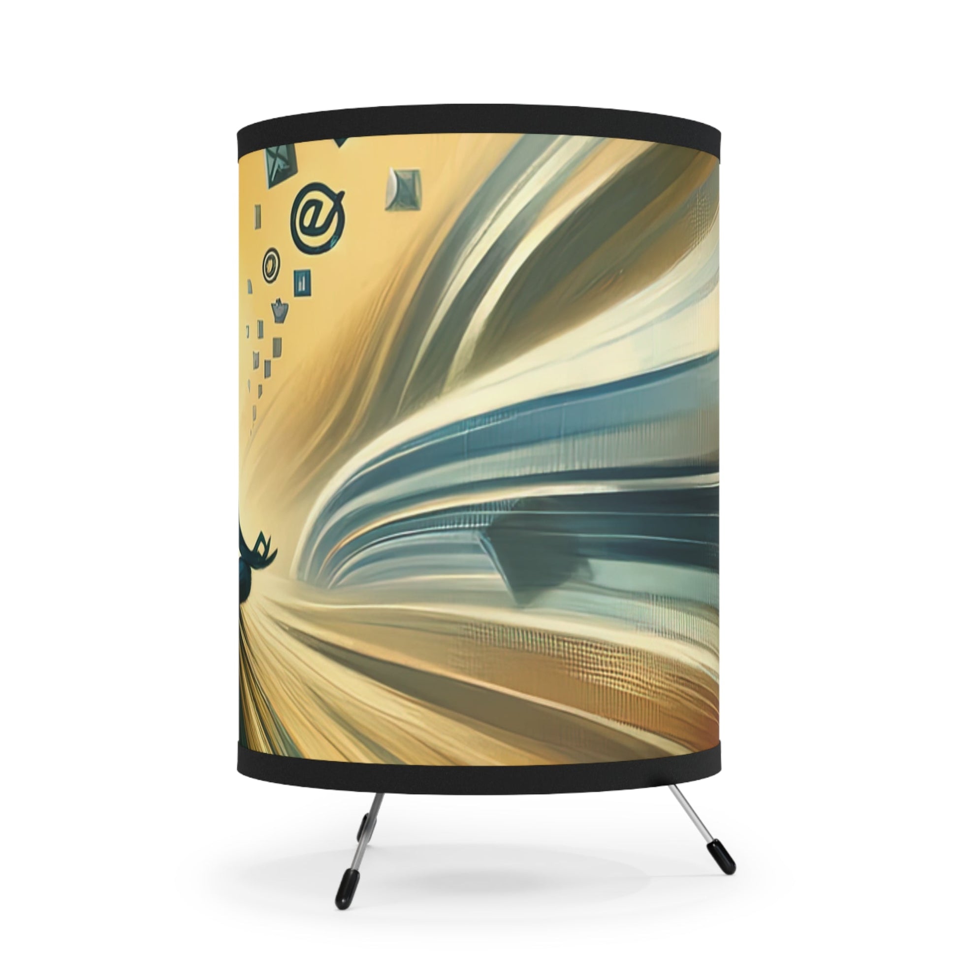 Meditative Commute Flow Tripod Lamp with High-Res Printed Shade, US\CA plug - ATUH.ART