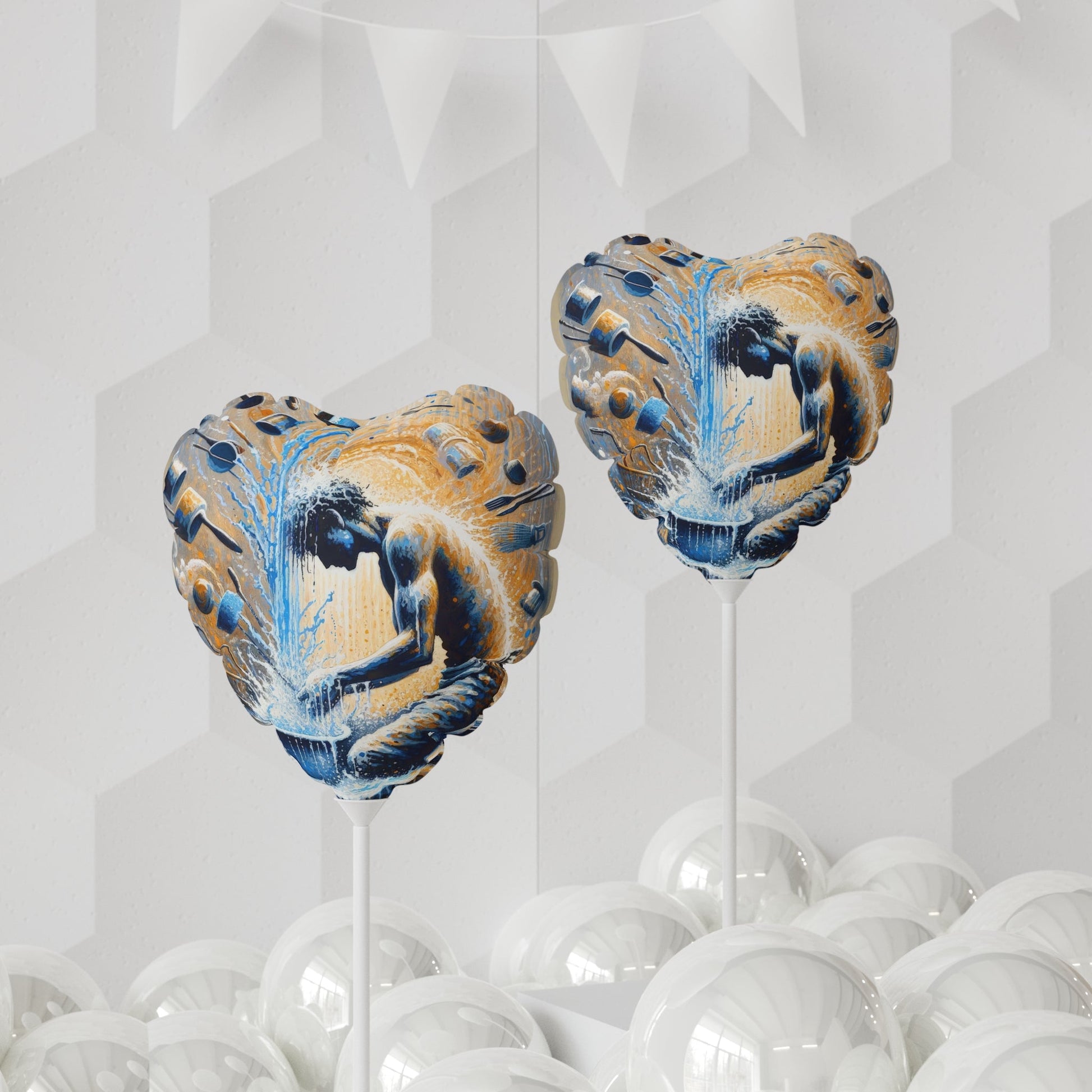 Meditative Kinetic Tachism Balloon (Round and Heart-shaped), 11" - ATUH.ART