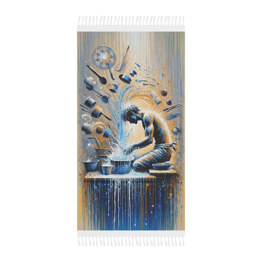 Meditative Kinetic Tachism Boho Beach Cloth - ATUH.ART