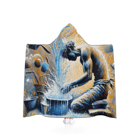 Meditative Kinetic Tachism Hooded Blanket - ATUH.ART