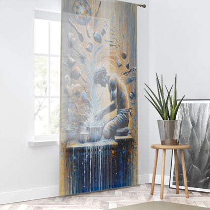 Meditative Kinetic Tachism Window Curtain - ATUH.ART