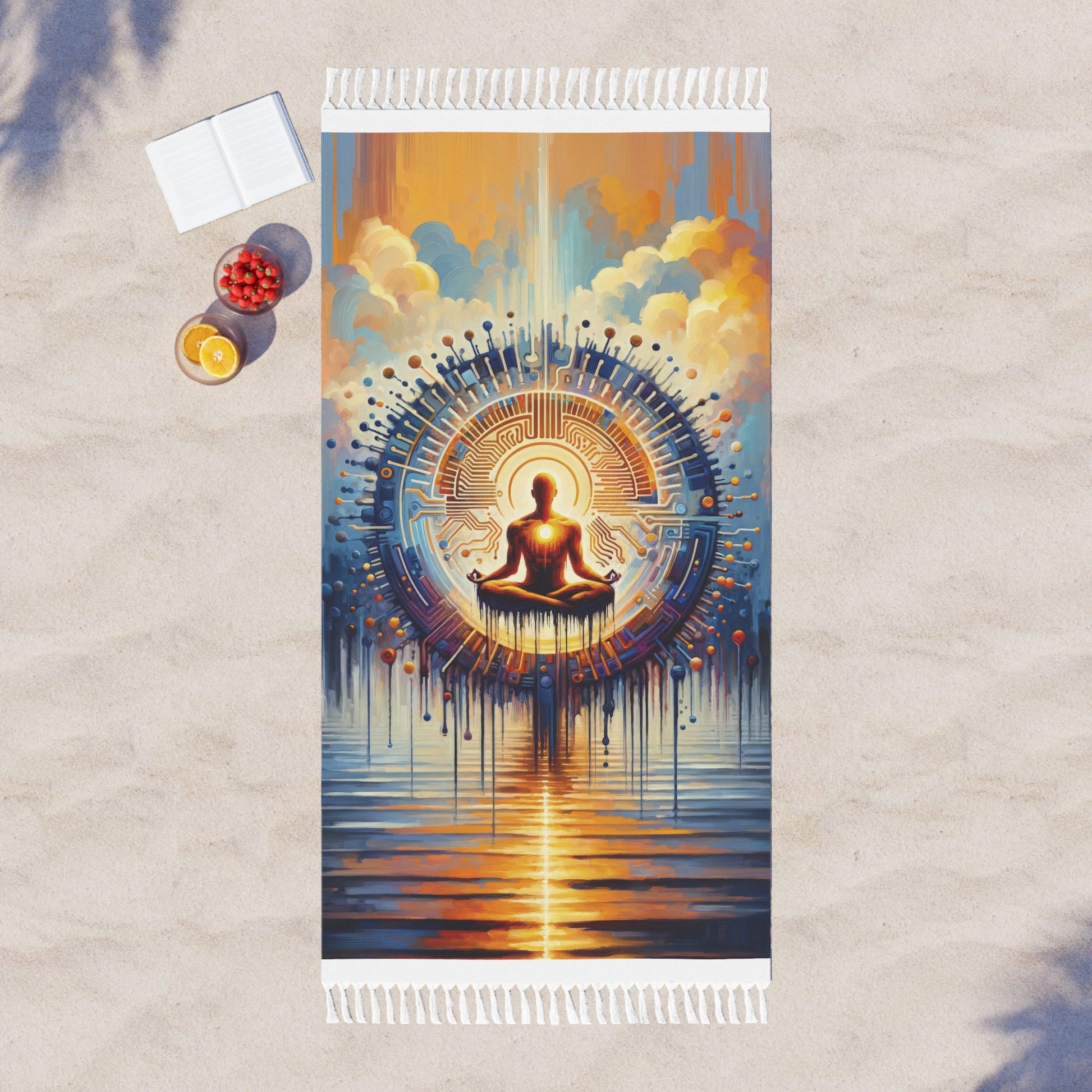 Meditative Technological Fusion Boho Beach Cloth - ATUH.ART