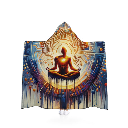 Meditative Technological Fusion Hooded Blanket - ATUH.ART