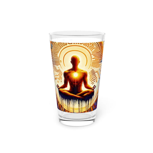 Meditative Technological Fusion Pint Glass, 16oz - ATUH.ART