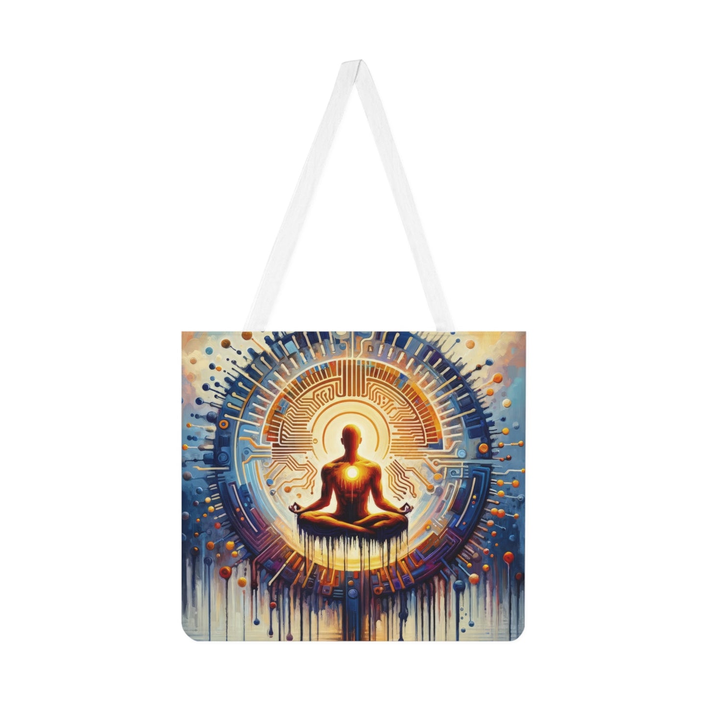 Meditative Technological Fusion Shoulder Tote Bag (AOP) - ATUH.ART