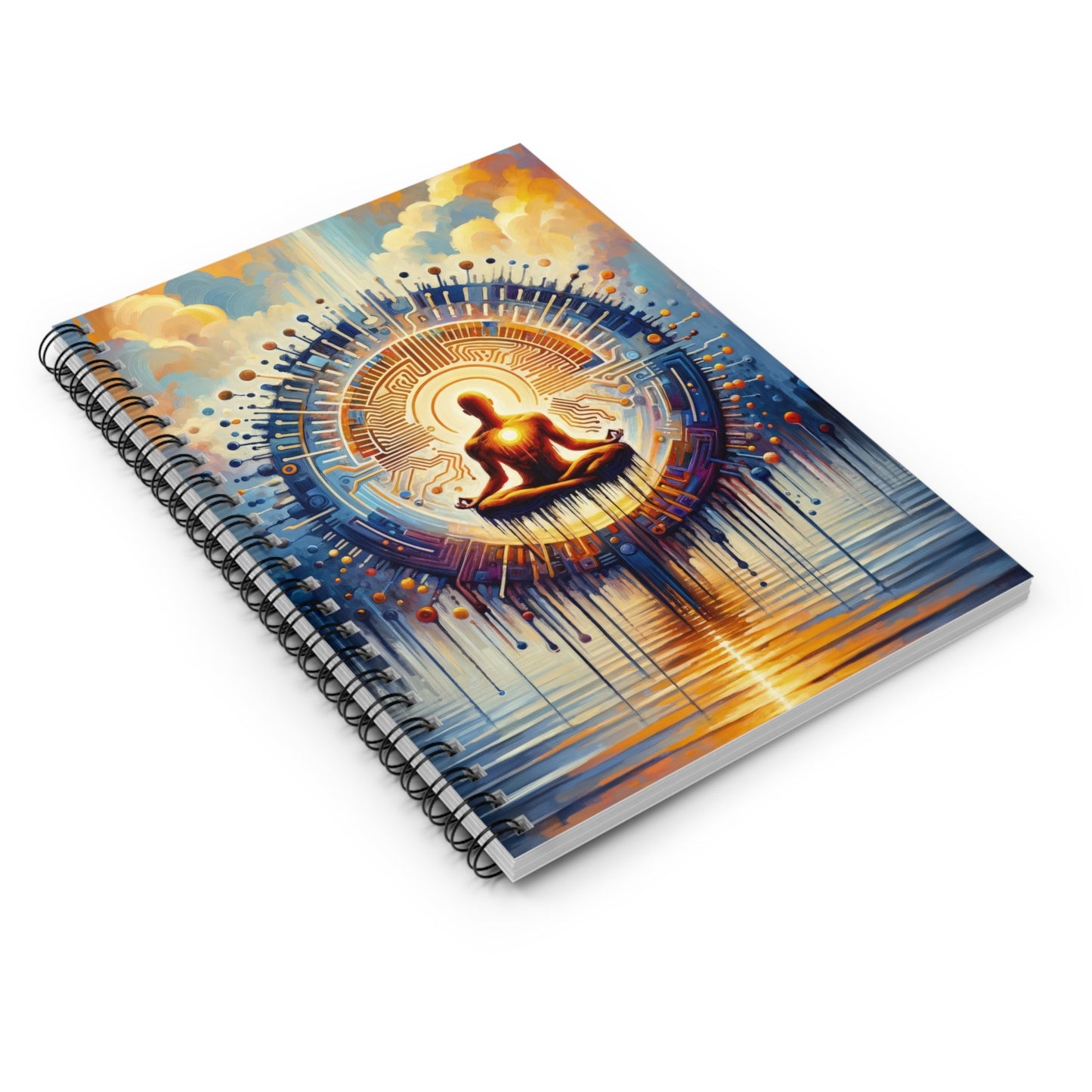 Meditative Technological Fusion Spiral Notebook - Ruled Line - ATUH.ART