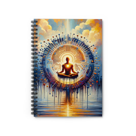 Meditative Technological Fusion Spiral Notebook - Ruled Line - ATUH.ART