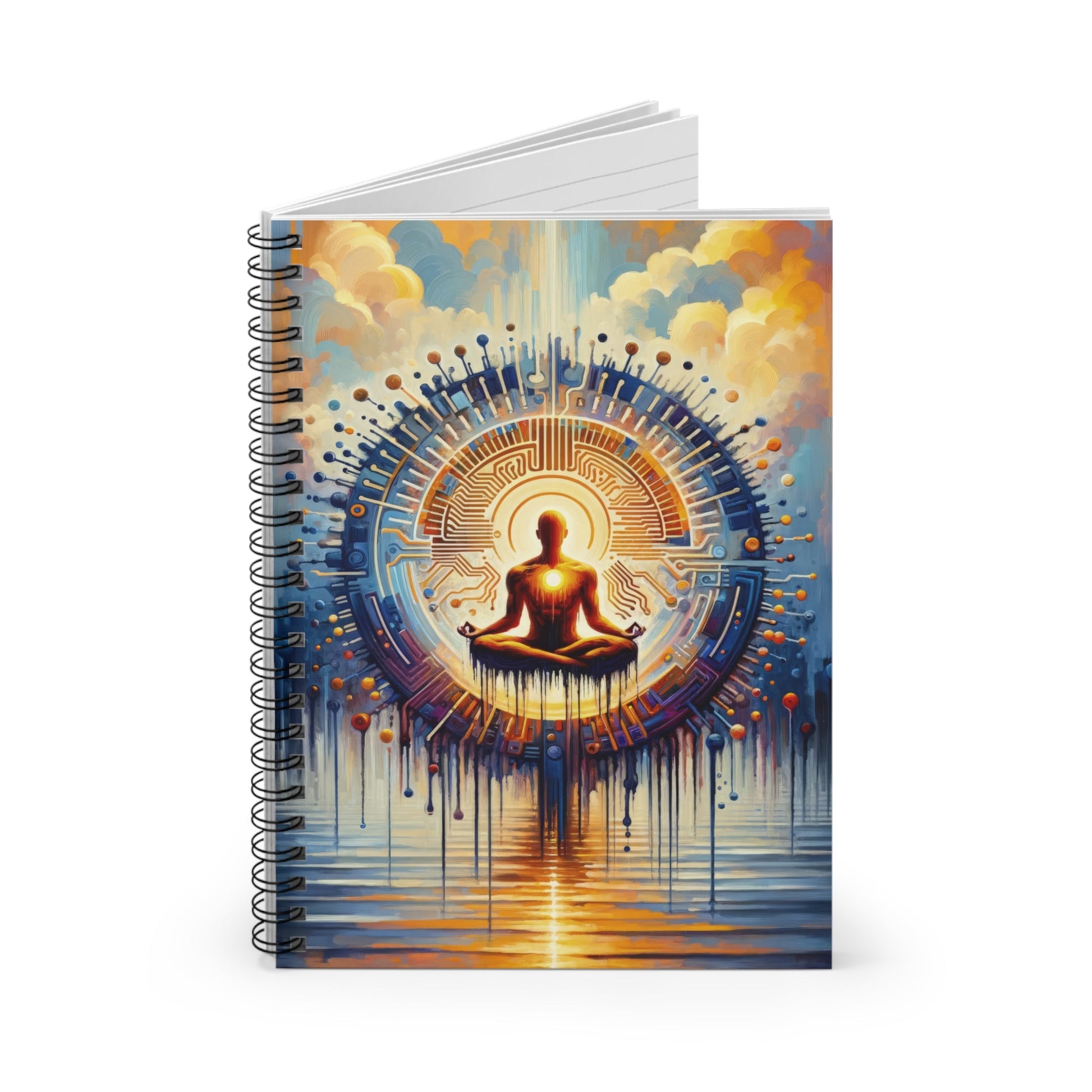 Meditative Technological Fusion Spiral Notebook - Ruled Line - ATUH.ART