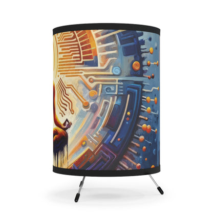 Meditative Technological Fusion Tripod Lamp with High-Res Printed Shade, US\CA plug - ATUH.ART