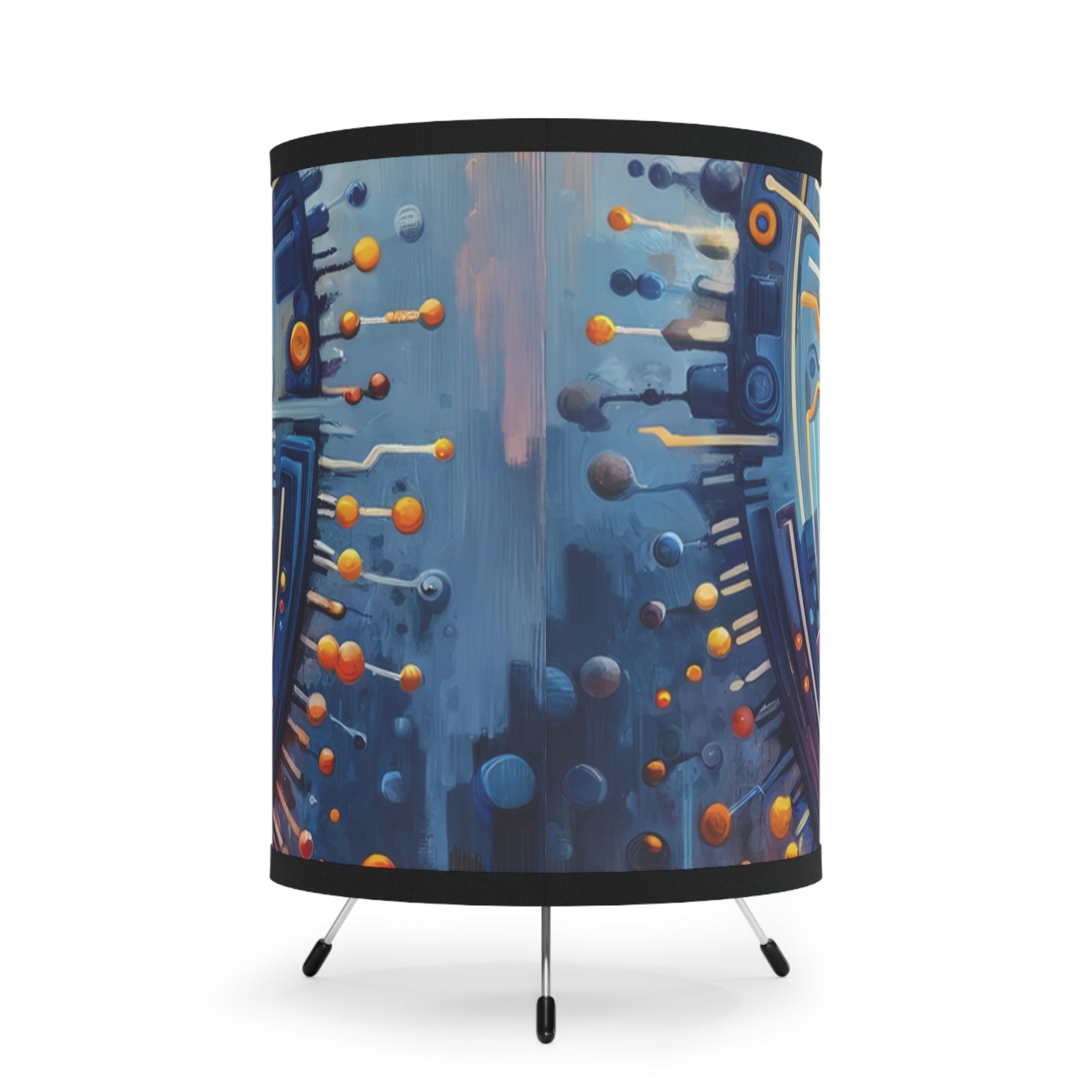 Meditative Technological Fusion Tripod Lamp with High-Res Printed Shade, US\CA plug - ATUH.ART