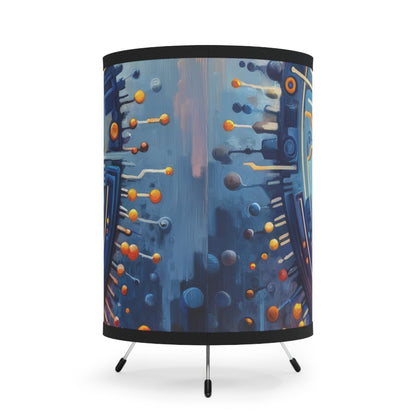 Meditative Technological Fusion Tripod Lamp with High-Res Printed Shade, US\CA plug - ATUH.ART