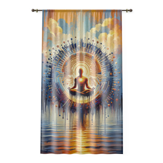 Meditative Technological Fusion Window Curtain - ATUH.ART