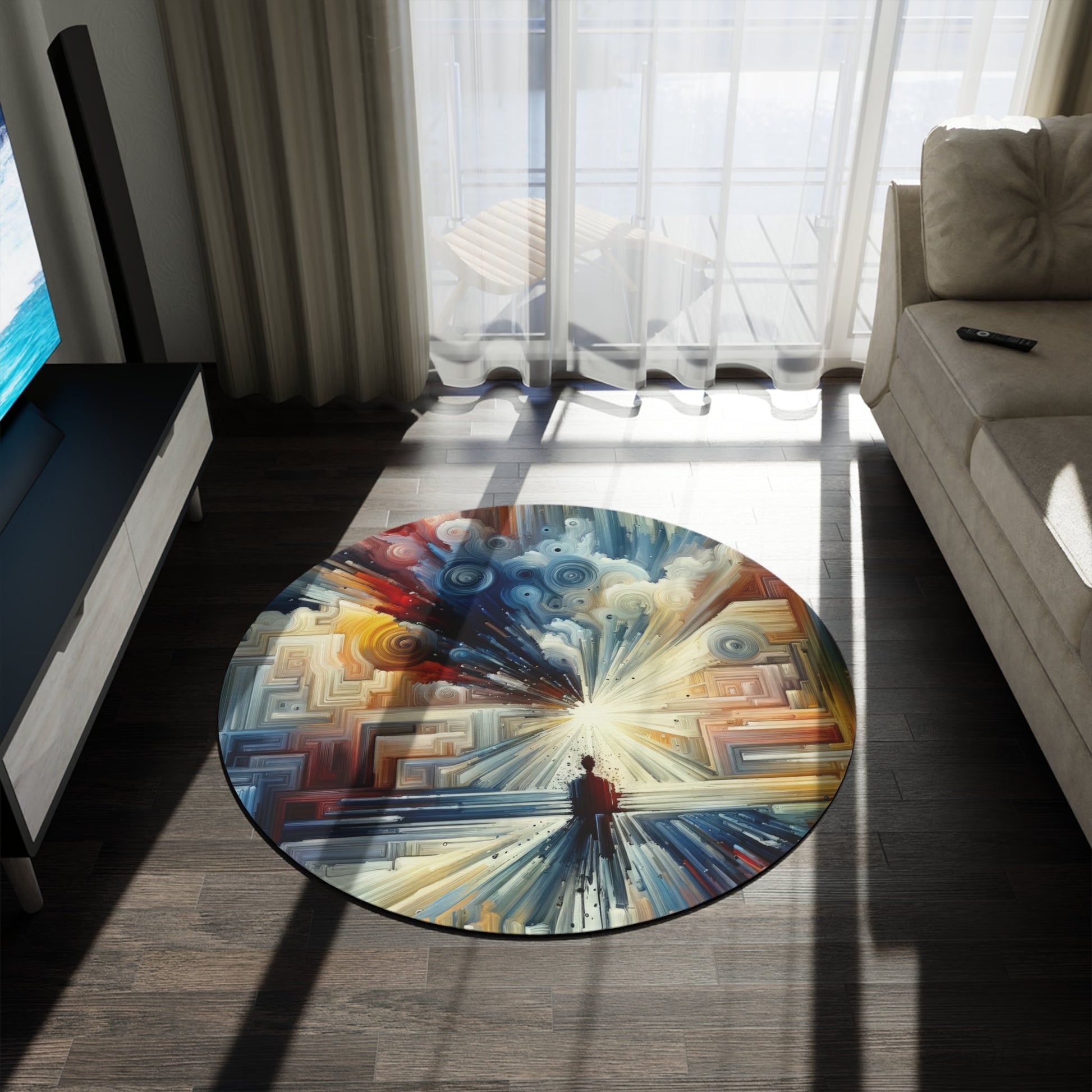 Memory Labyrinth Focus Round Rug - ATUH.ART