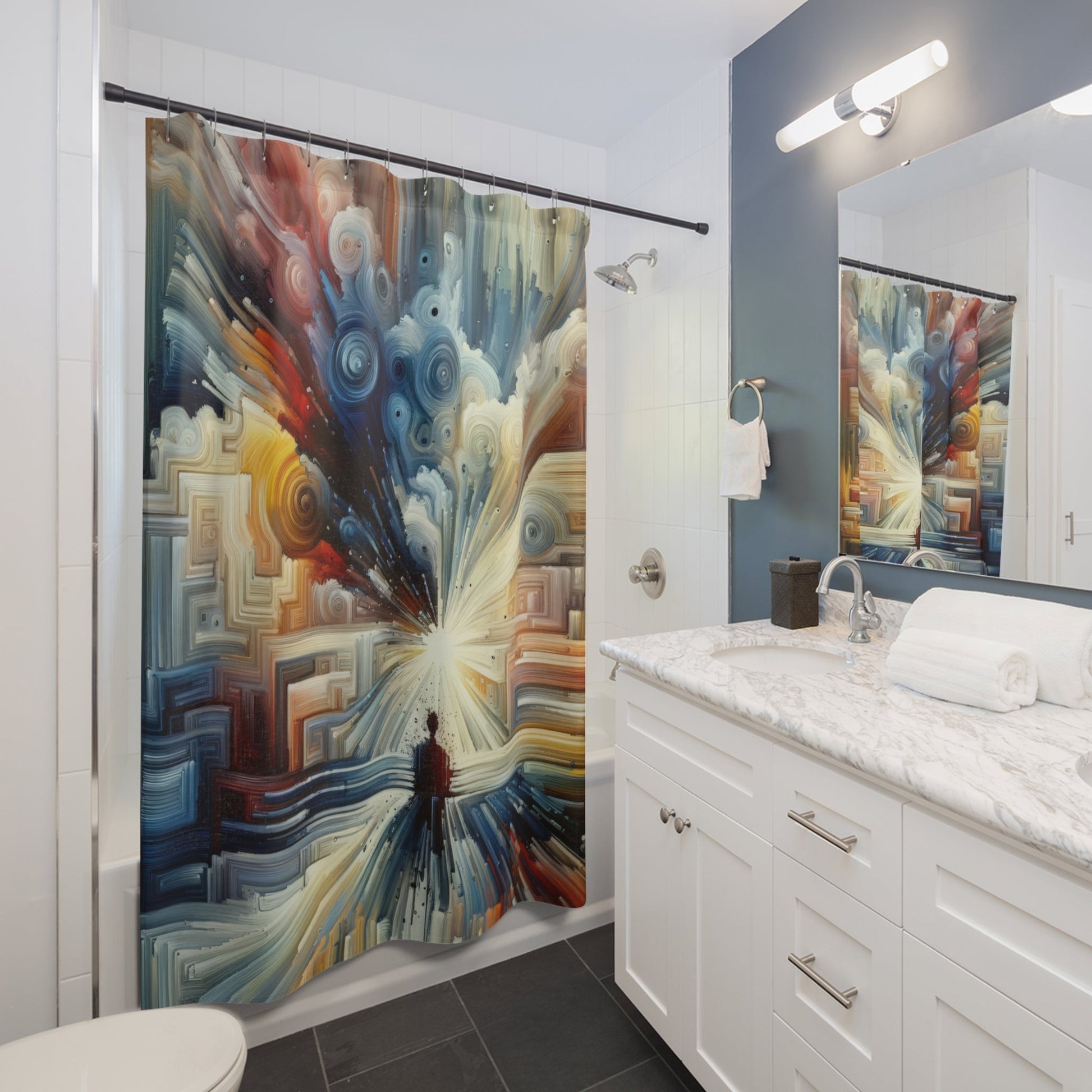 Memory Labyrinth Focus Shower Curtains - ATUH.ART