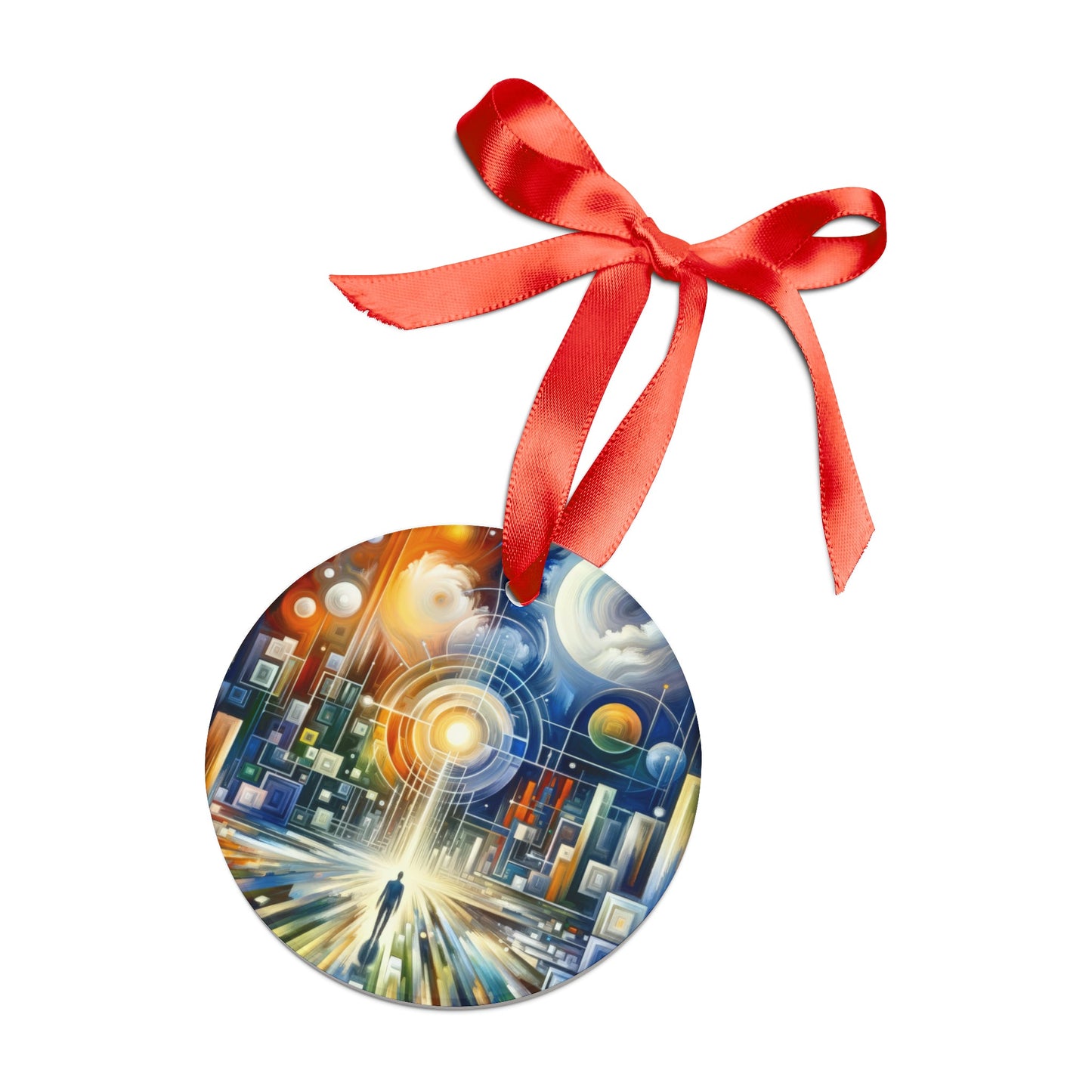 Mindful Megabyte Convergence Acrylic Ornament with Ribbon - ATUH.ART