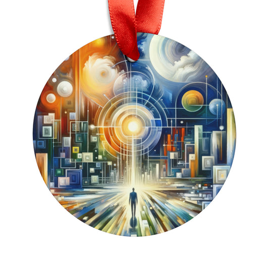 Mindful Megabyte Convergence Acrylic Ornament with Ribbon - ATUH.ART
