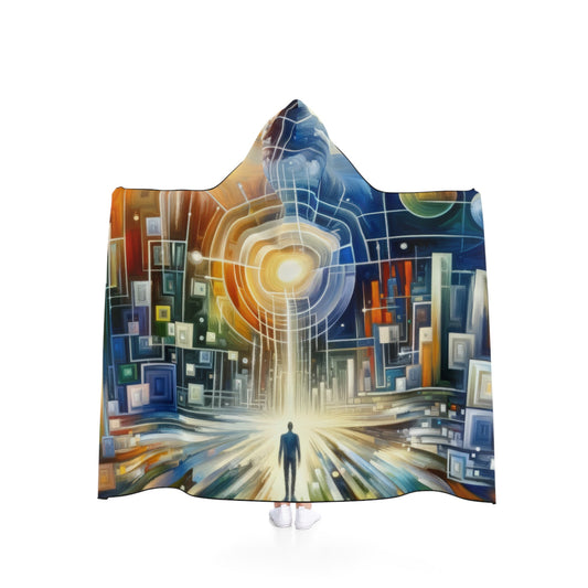 Mindful Megabyte Convergence Hooded Blanket - ATUH.ART