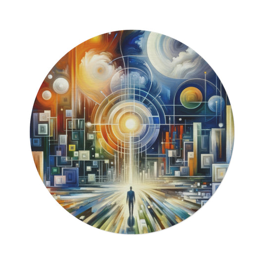 Mindful Megabyte Convergence Round Rug - ATUH.ART