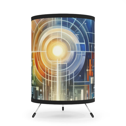Mindful Megabyte Convergence Tripod Lamp with High-Res Printed Shade, US\CA plug - ATUH.ART