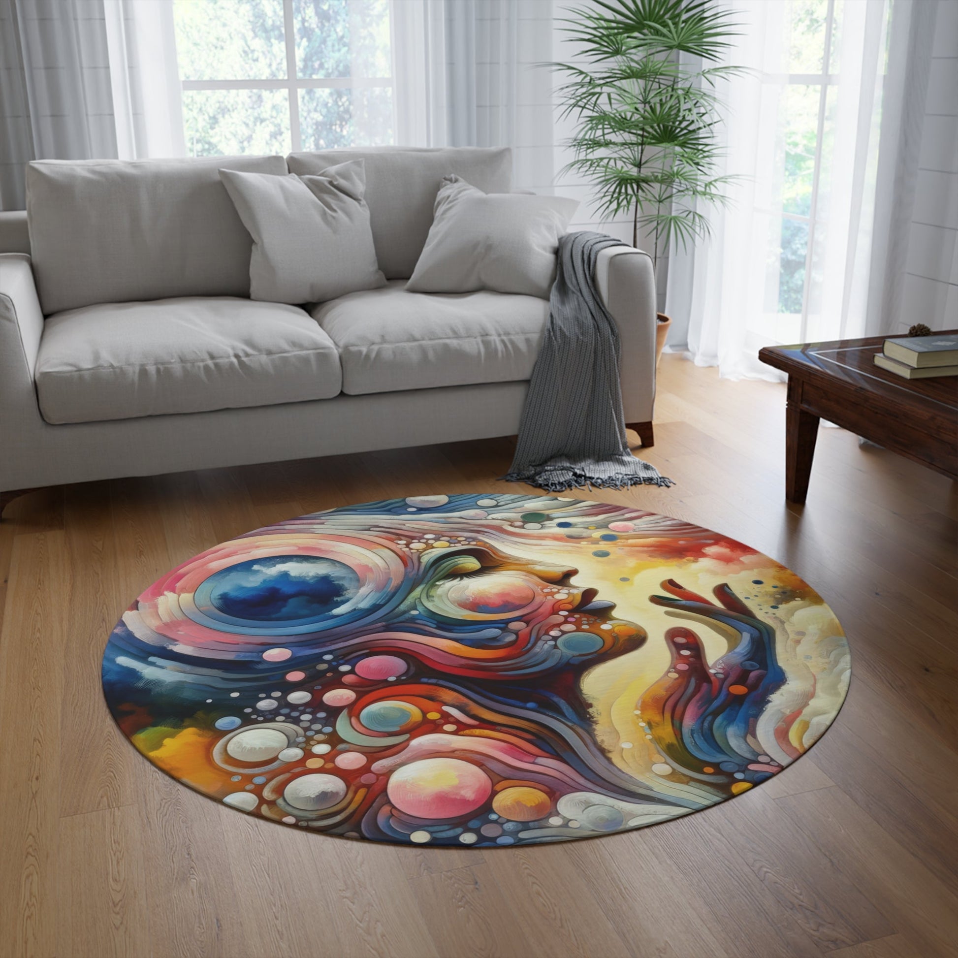 Mindful Melody Harmony Round Rug - ATUH.ART