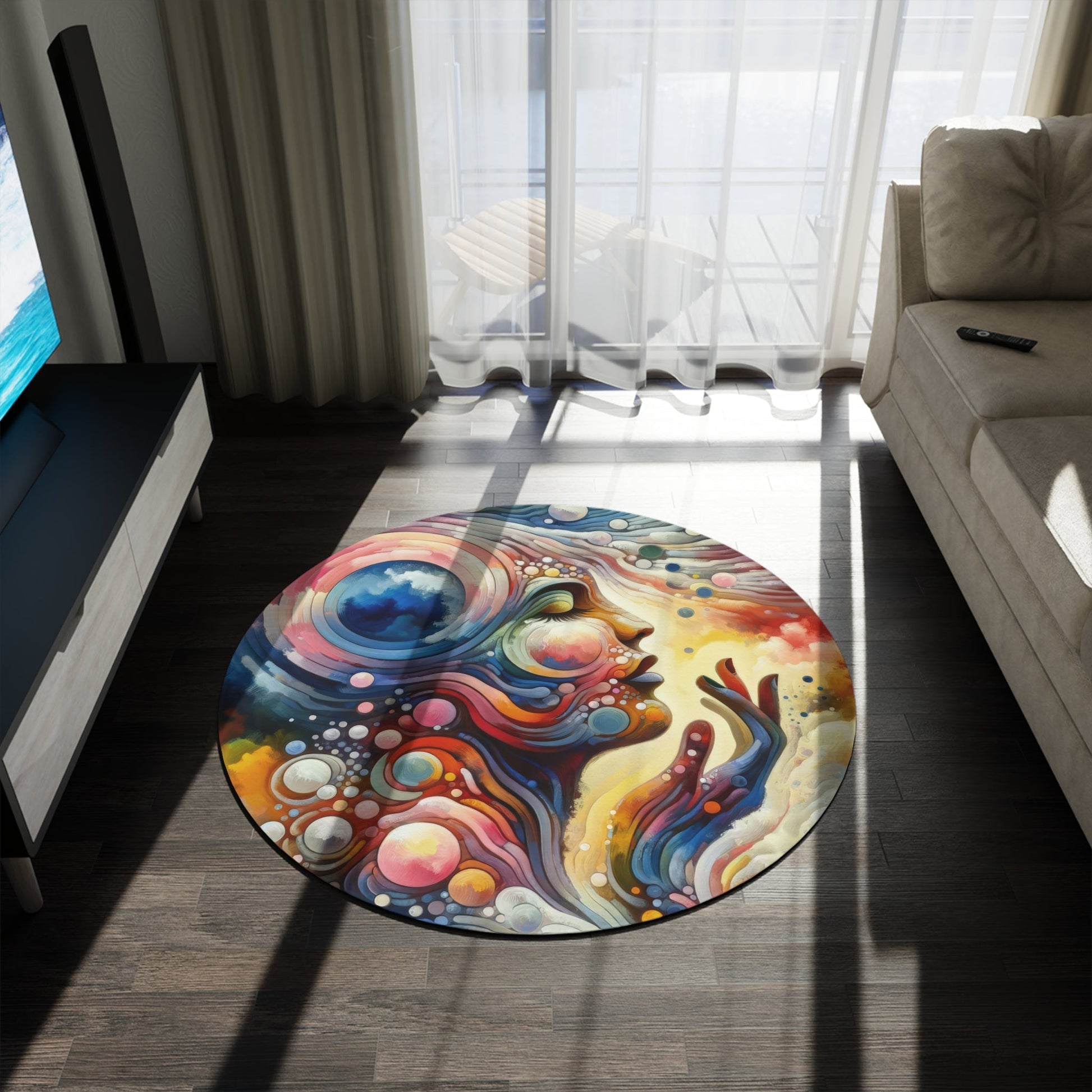 Mindful Melody Harmony Round Rug - ATUH.ART
