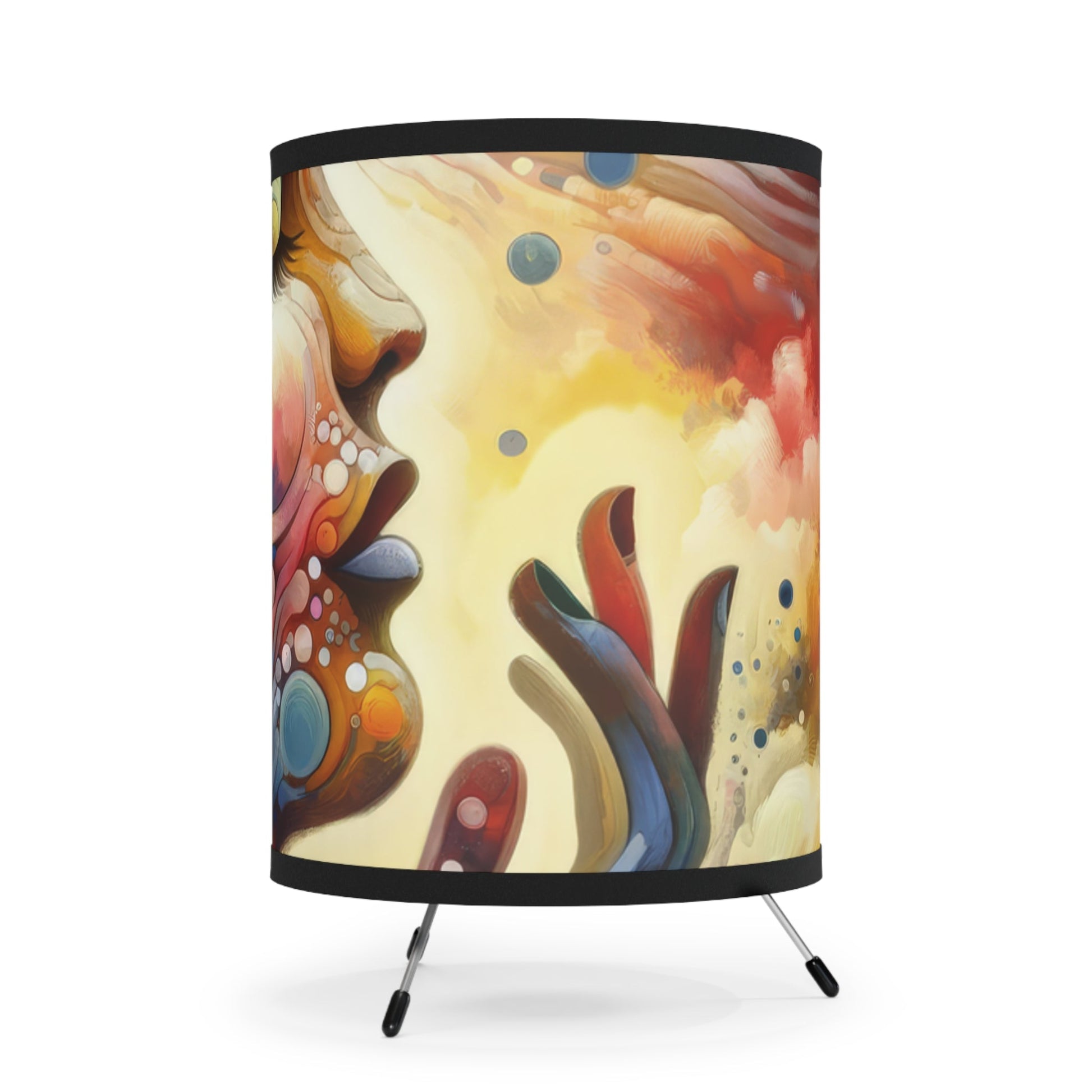 Mindful Melody Harmony Tripod Lamp with High-Res Printed Shade, US\CA plug - ATUH.ART