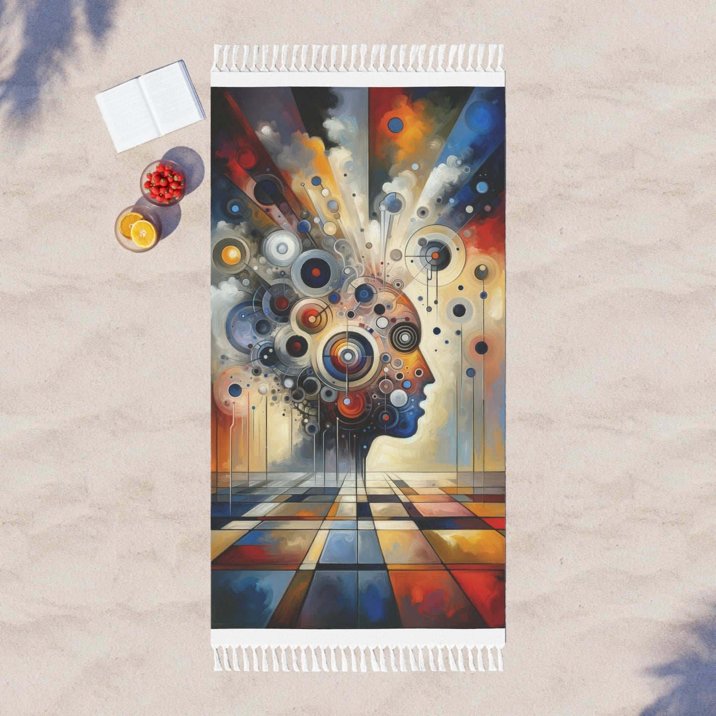 Mindful Tachism Engagement Boho Beach Cloth - ATUH.ART
