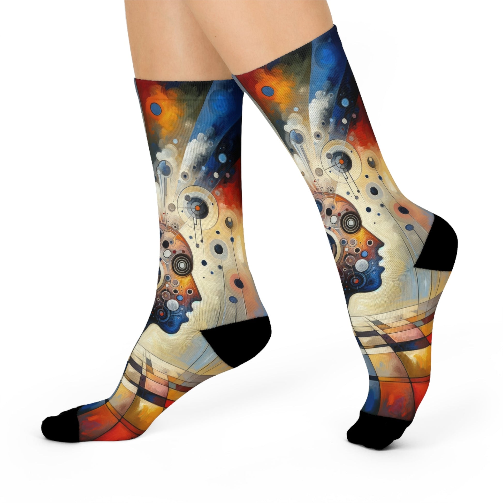 Mindful Tachism Engagement Cushioned Crew Socks - ATUH.ART