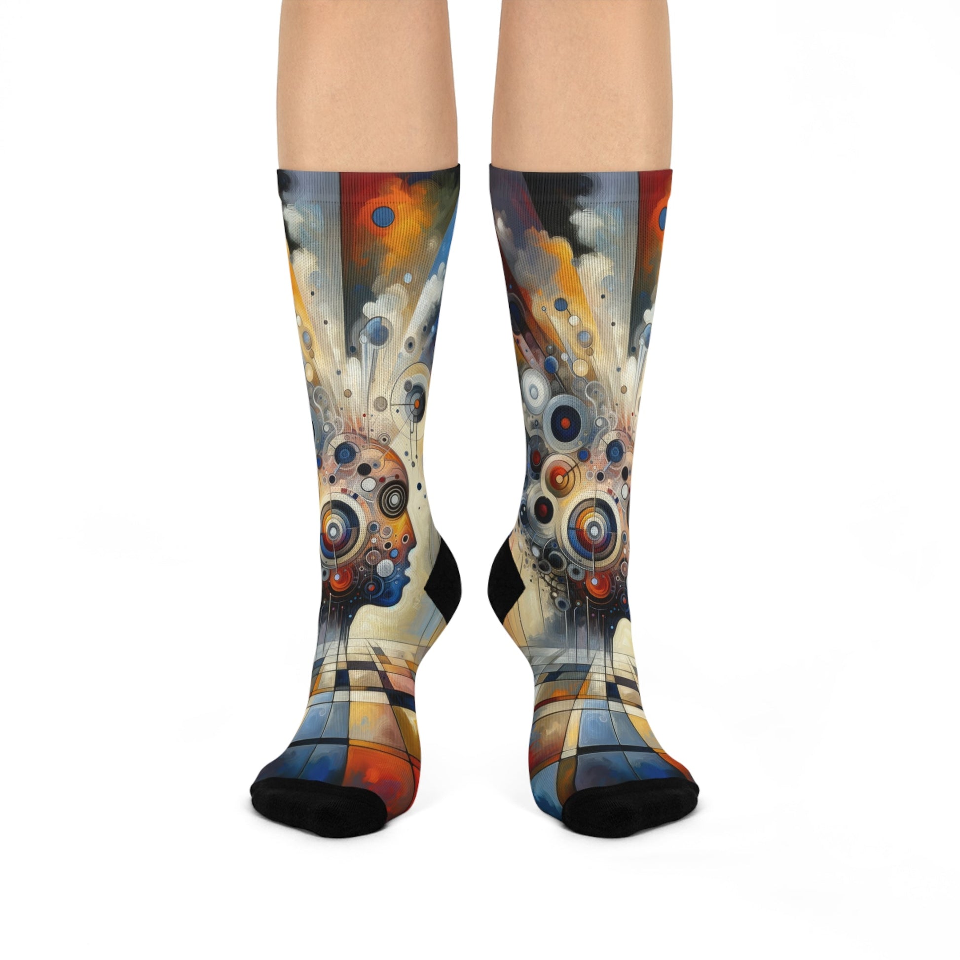 Mindful Tachism Engagement Cushioned Crew Socks - ATUH.ART