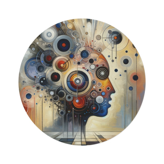 Mindful Tachism Engagement Round Rug - ATUH.ART