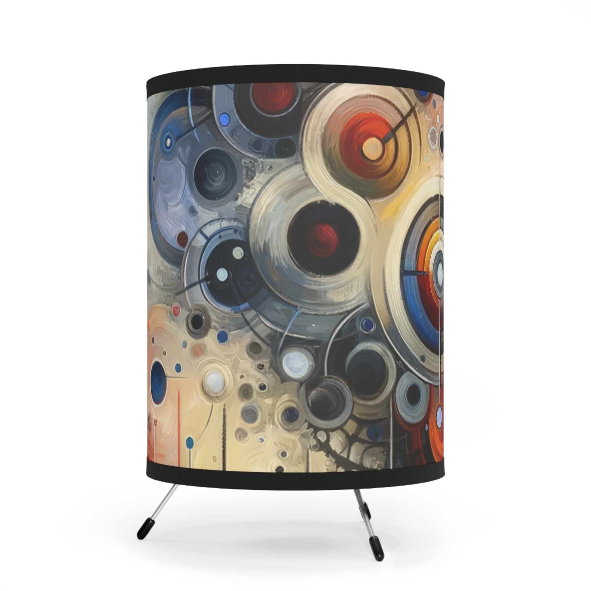 Mindful Tachism Engagement Tripod Lamp with High-Res Printed Shade, US\CA plug - ATUH.ART