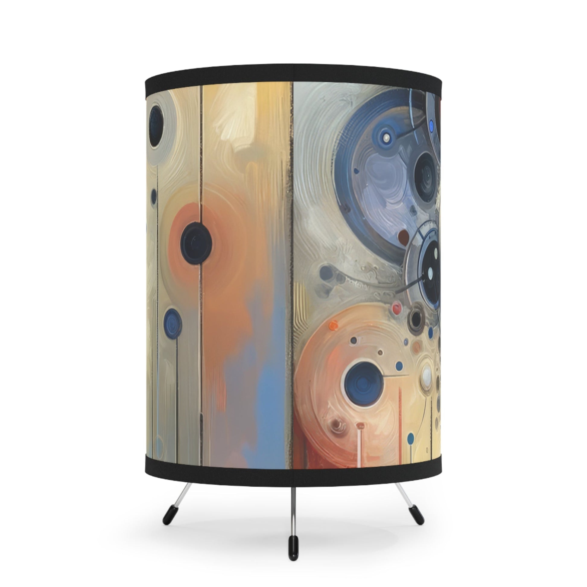 Mindful Tachism Engagement Tripod Lamp with High-Res Printed Shade, US\CA plug - ATUH.ART
