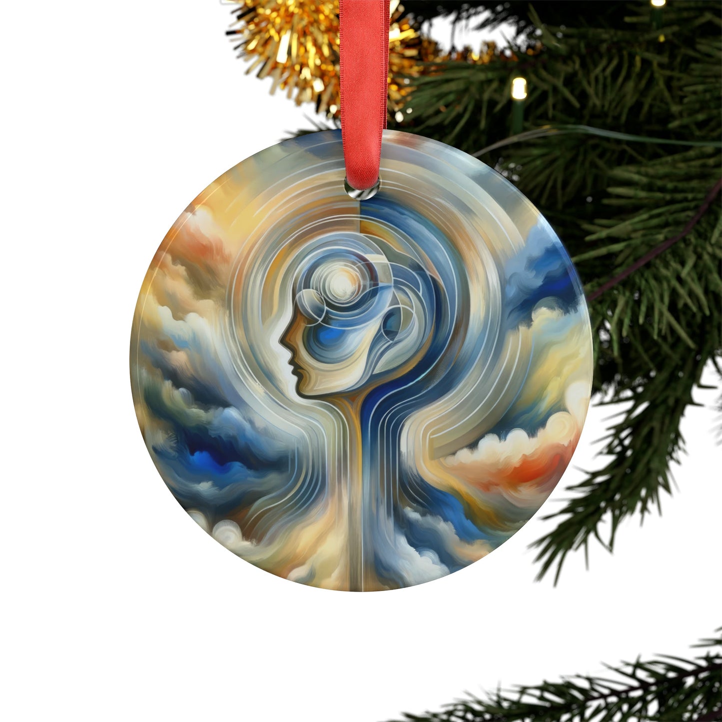 Mindful Unified Awakening Acrylic Ornament with Ribbon - ATUH.ART