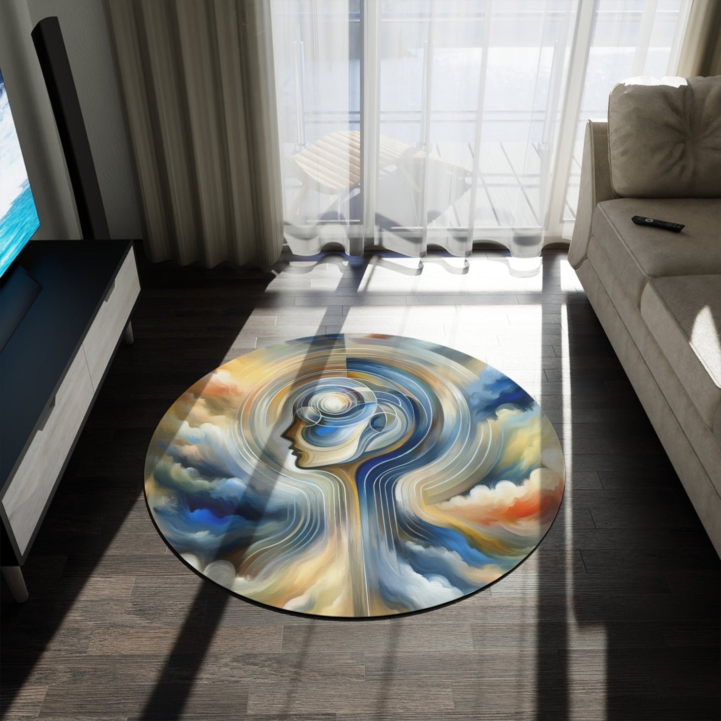 Mindful Unified Awakening Round Rug - ATUH.ART