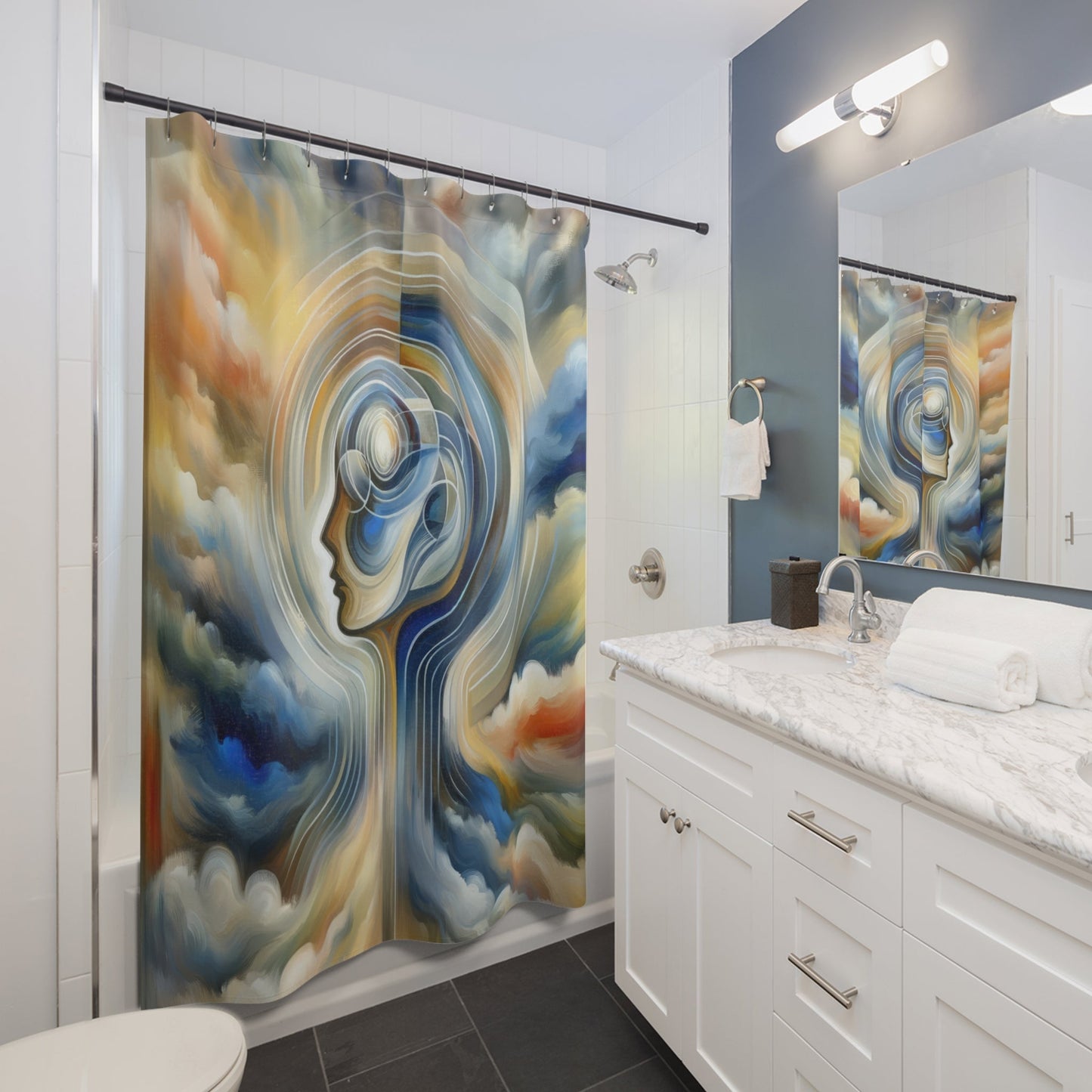 Mindful Unified Awakening Shower Curtains - ATUH.ART